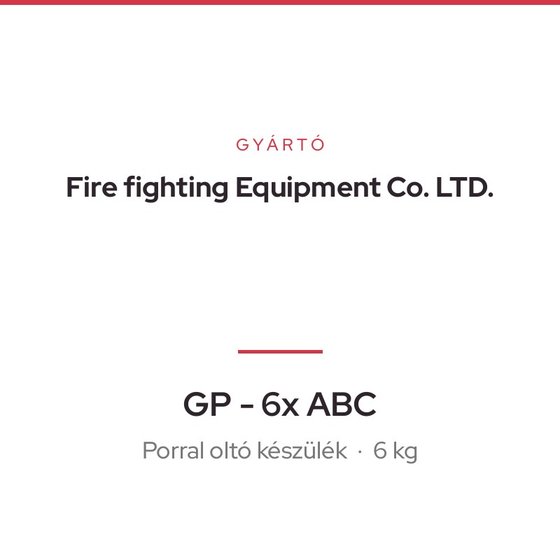 Fire fighting Equipment Co. LTD. GP - 6x ABC