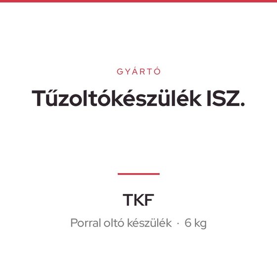 Tűzoltókészülék ISZ. TKF