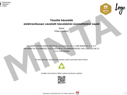 Tűzoltó készülék üzemeltetési napló – működés, szabályok, digitalizáció