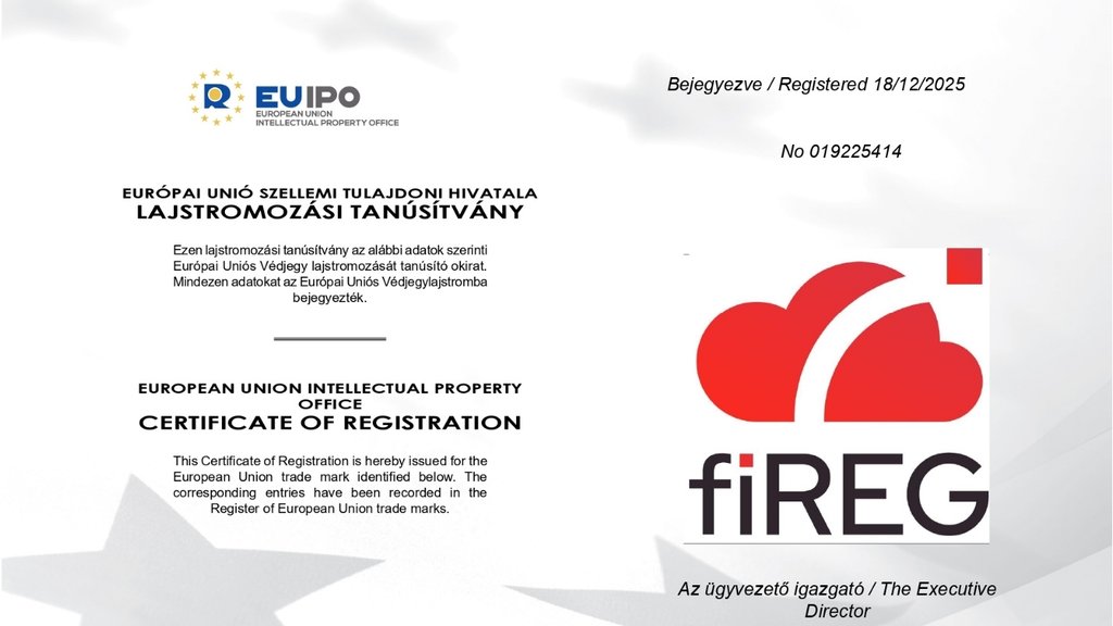 A fiREG bejegyzett európai uniós védjegy